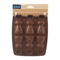ORION Forma silikonová čokoláda zajíčci 6, hnědá_6 (5)