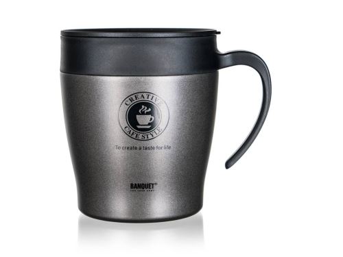 BANQUET Termohrnek cestovní TAZZA 330 ml, antracit