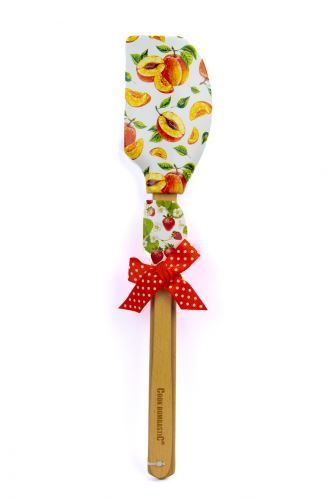 ALVARAK Stěrka kuchyňská 2 ks 32 + 21 cm, silikon/dřevo, meruňka/jahoda
