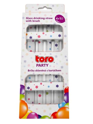 TORO Brčko sklo rovné 4 ks 20 cm s kartáčkem