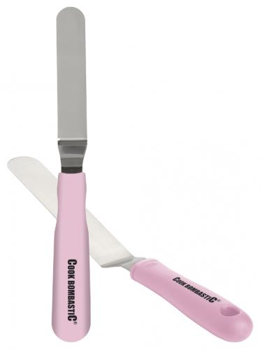 ALVARAK Cukrářská špachtle s ohybem 22 cm, nerez, růžová