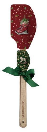 ALVARAK Stěrka kuchyňská 2 ks 32 + 21 cm, silikon/dřevo, vánoční motiv, brusle_0