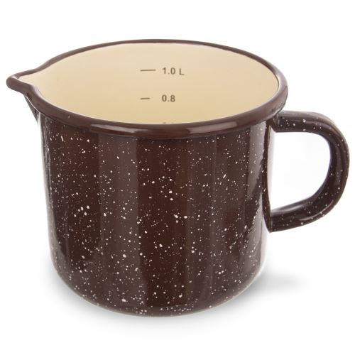 ORION Hrnek s výlevkou a odměrkou 12 cm 1,2 l, BROWN