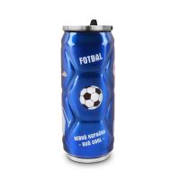 ORION Termoska plechovka s náustkom 0,5 l nerez, FUTBAL modrá