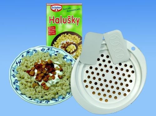 REPROPLAST Cedník, struhadlo na noky a halušky + 2x stěrka o 27 cm, plast