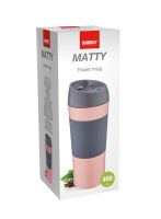 BANQUET Termohrnek 400 ml MATTY, nerez / silikon, růžový_0 (3)