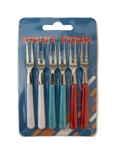 Dezertní vidličky 10 cm 6 ks, nerez/plast