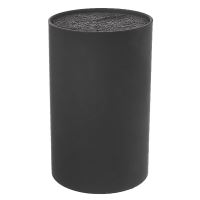 ORION Stojan na nože kulatý BLACK, štětiny, plast