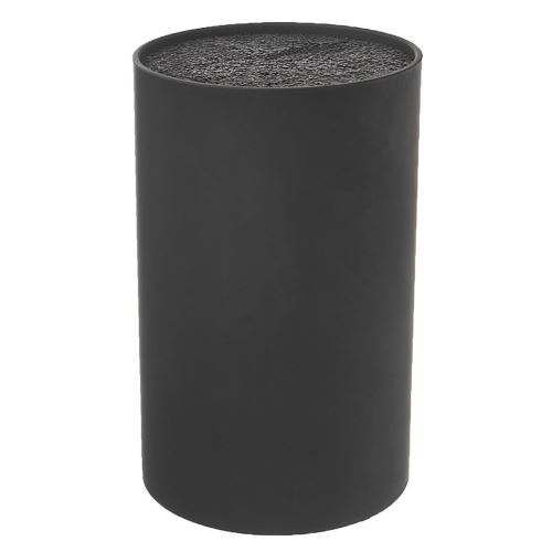 ORION Stojan na nože kulatý BLACK, štětiny, plast