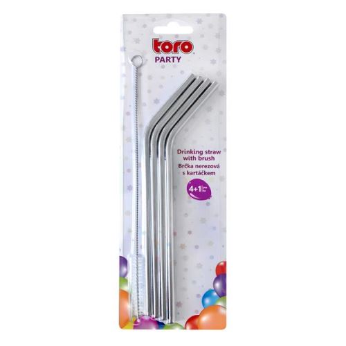 TORO Brčko ohnuté 4 ks, 21 cm s kartáčkem, nerez