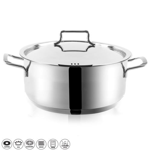 ORION Kastrol ANETT o 30 cm, 9,5 l, výška 14 cm, nerezová poklice