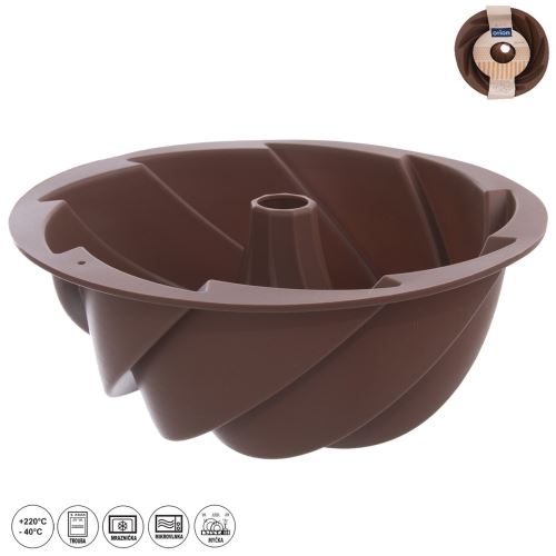 ORION Forma silikonová na bábovku, bábovka FLOWER, o 23,5 cm, výška 9,5 cm, hnědá