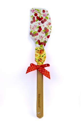 ALVARAK Stěrka kuchyňská 2 ks 32 + 21 cm, silikon/dřevo, třešeň/meruňka