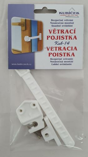 KUBÍČEK Větrací zarážka do oken a dveří, bílá