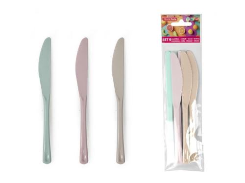PLASTIC FORTE Nůž PIKNIKOVÝ SURT 6 ks, plast