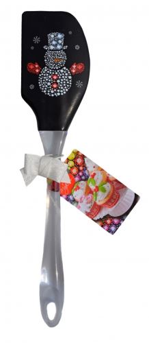 ALVARAK Stěrka kuchyňská 26 cm, silikon, černá/sněhulák